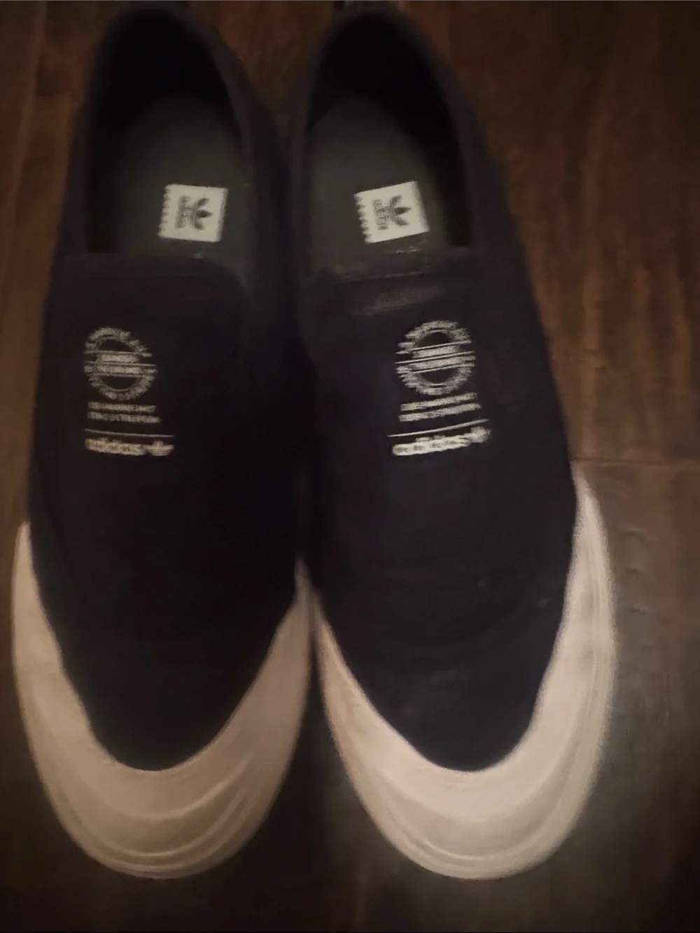adidas Black Slip-On Sneakers with White Sole